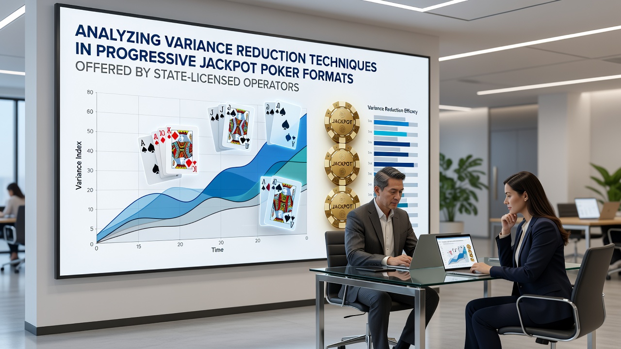 Diagram illustrating variance patterns across progressive jackpot poker formats in regulated environments