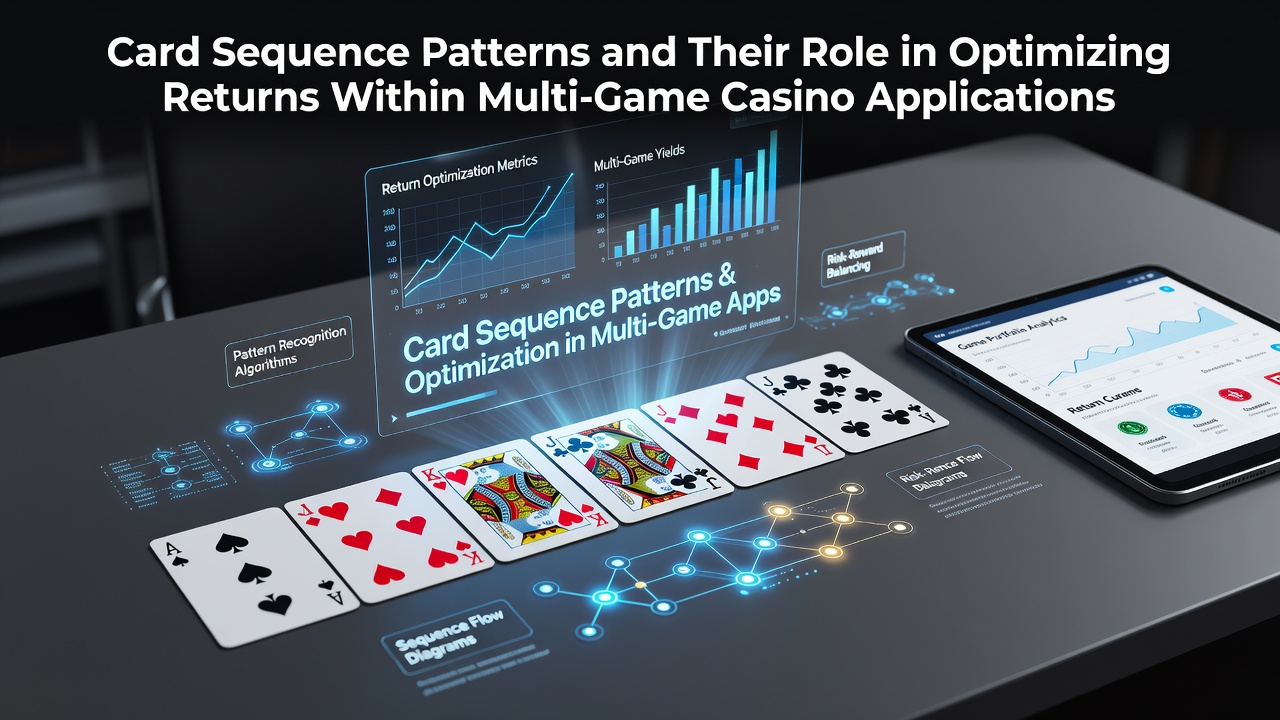 Illustration of card sequence patterns displayed across multiple casino game interfaces