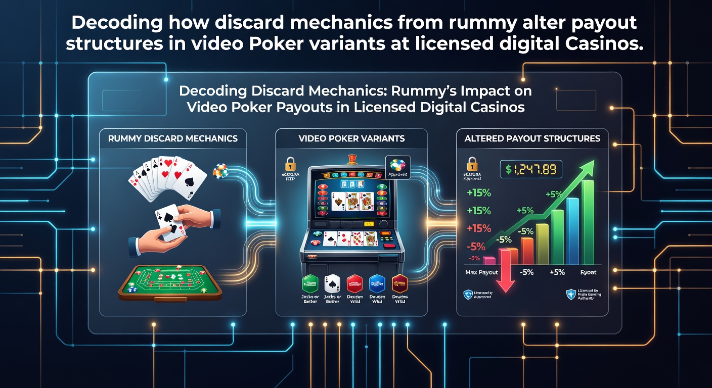 Visual breakdown of rummy discard sequences integrated into video poker interfaces at digital casinos