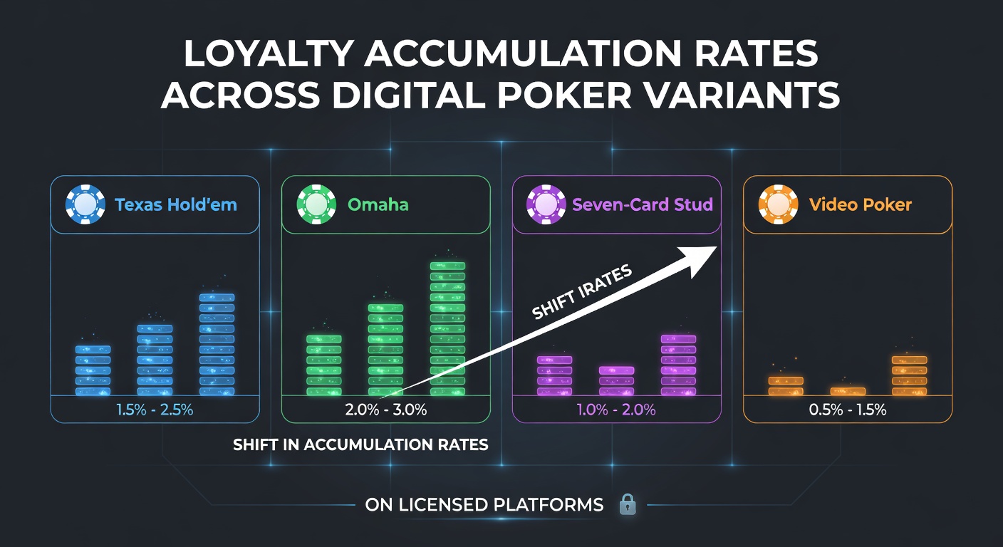 Digital interface showing loyalty point counters across multiple poker game variants on a licensed platform dashboard