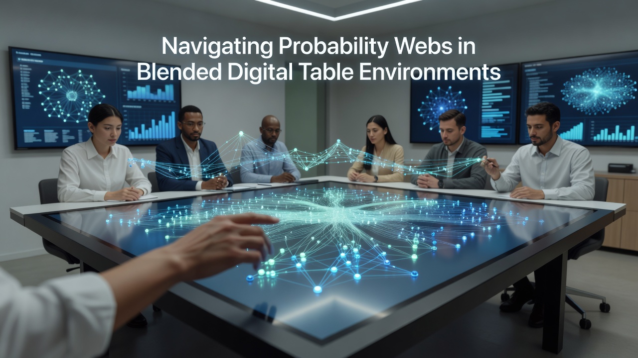 Visualization of probability connections linking different digital table game modules in a single session