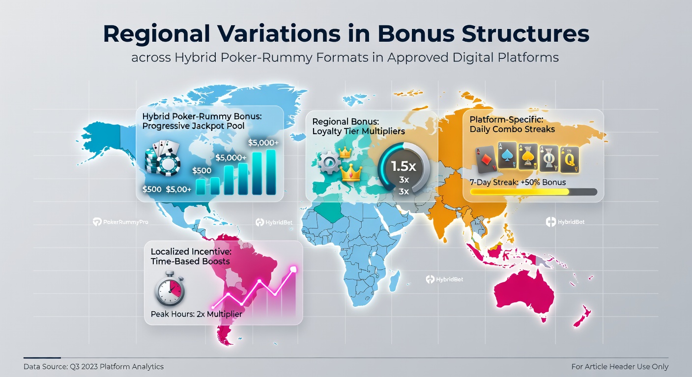 Digital interface showing hybrid poker-rummy gameplay with bonus indicators on an approved platform