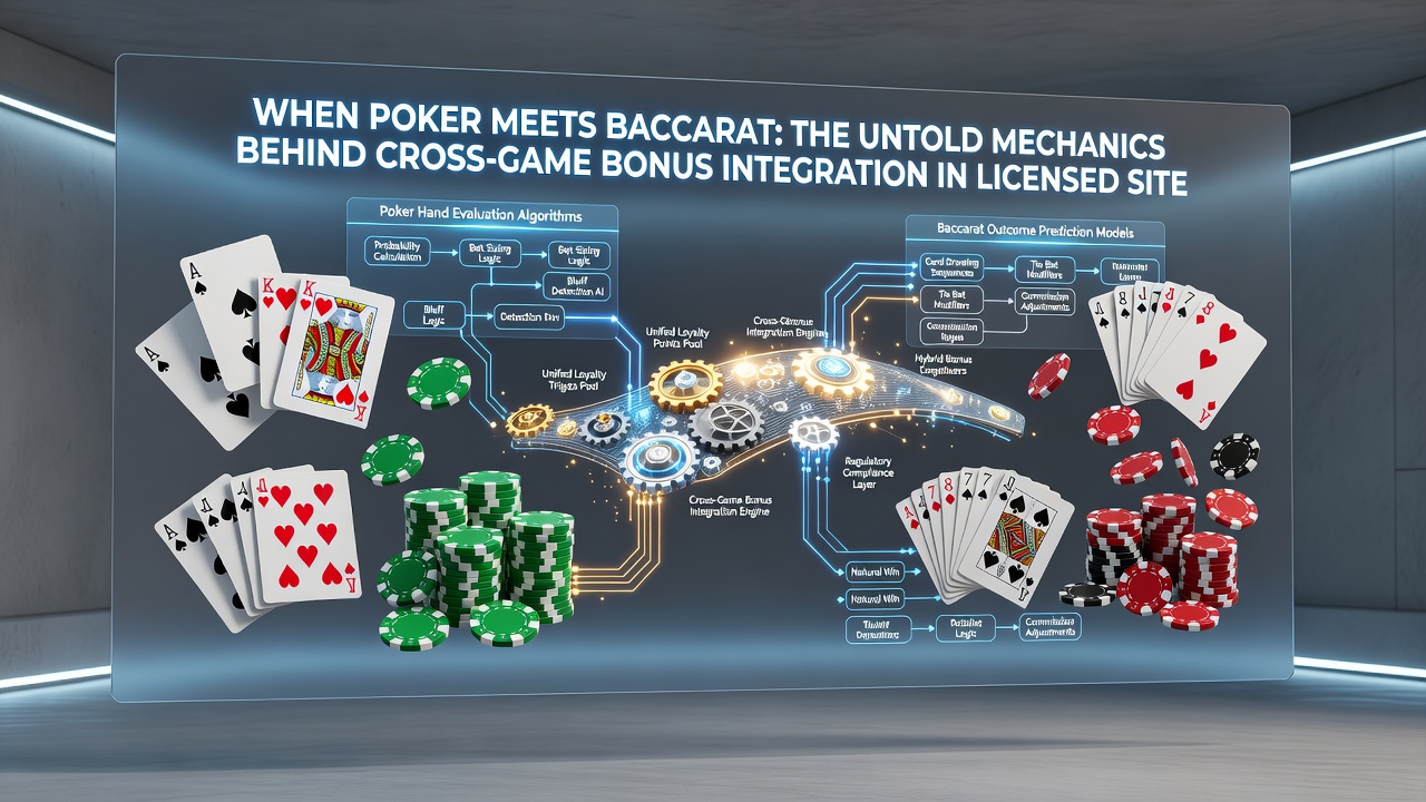 Screenshot-style view of a licensed casino interface displaying shared bonus progress between poker and baccarat sections